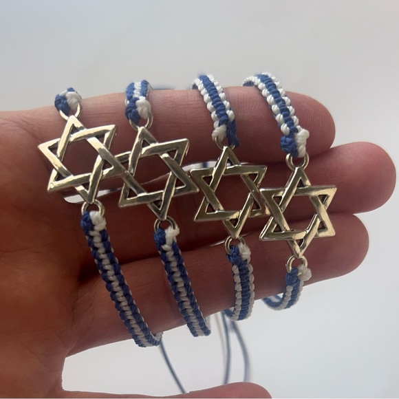 NEW🇮🇱✡️100% Handmade Jewish Star of David Israel Braided Adjustable bracelet - Picture 6 of 11